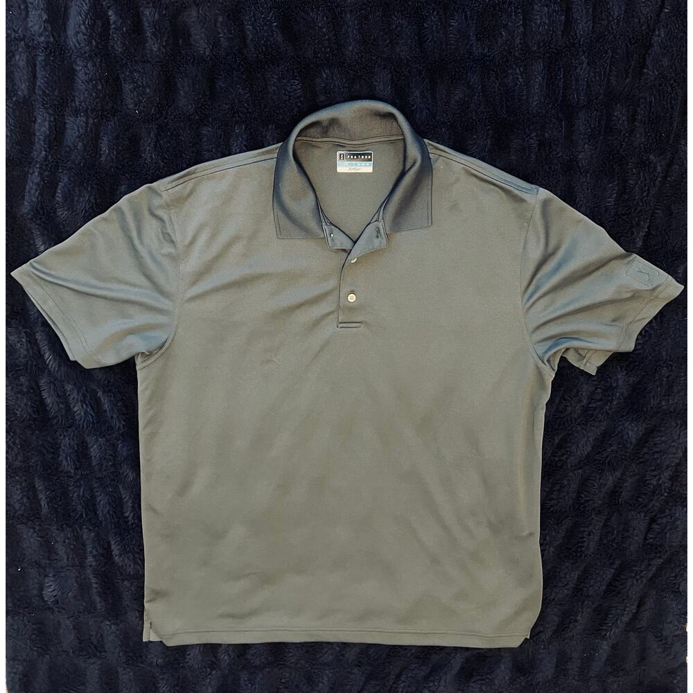 PGA Tour Airflux Polo Shirt Men’s XL Gray Performance Golf Short Sleeve EUC